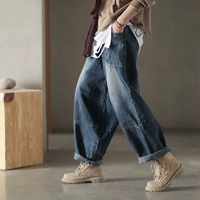 Оригинальные весенние джинсовые штаны для отдыха, коллекция 2021, свободный крой