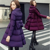 Chống mùa bông phụ nữ 2018 mùa đông mới Hàn Quốc thời trang dài xuống áo khoác bông trên đầu gối dày áo ấm ao phao nữ