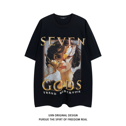 Оригинальная ретро футболка, в американском стиле, европейский стиль, США, этнический стиль