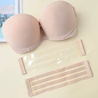 Strapless vô hình áo ngực ngực nhỏ dày non-slip thu thập trên váy cưới backless strapless đồ lót mùa hè áo lót không dây