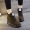 Giày cao gót màu đen tăng cao trong mùa đông 2018 phiên bản mới của Hàn Quốc với độ dốc hoang dã với giày đế dày đế ngắn ống giày boot nữ cổ cao
