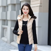 2018 ngắn phiên bản Hàn Quốc mùa thu đông của phụ nữ vest có thể tháo rời cap áo vest xuống vai áo vest vest mỏng vest