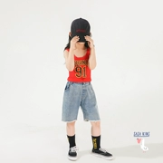 SASAKIDS tùy chỉnh nam và nữ quần mùa hè trẻ em hoang dã BF gió năm bảy điểm quần short denim giản dị cotton - Quần jean