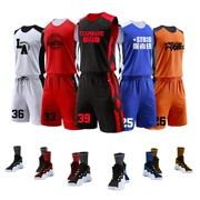 Đồng phục bóng rổ hai mặt phù hợp với nam thể thao áo thoáng khí sinh viên tùy chỉnh cạnh tranh đào tạo đội đồng phục thể thao in hai mặt - Thể thao sau