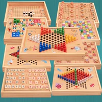 Checkers Bay Cờ Vua Cờ Backgammon Bàn Cờ Trò Chơi Nhiều Người Lớn Cờ Vua Trẻ Em của Câu Đố Đồ Chơi Bằng Gỗ đồ chơi trí tuệ cho bé 3 tuổi