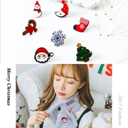 Hàn Quốc mới Giáng sinh phim hoạt hình pin khóa trâm cài huy hiệu trâm huy chương tóc bóng cổ áo khóa cổ áo kẹp tóc phụ nữ