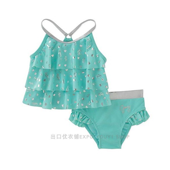 Hulu Hot Silver Love SplitExport Meidan JD series girl Split body / Conjoined body Swimsuit gilding / silver Fabric Embroidery letter LOGO around lining