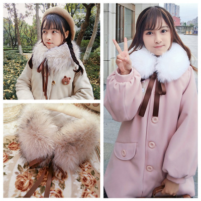 taobao agent Genuine winter Japanese universal Japanese school skirt, keep warm collar
