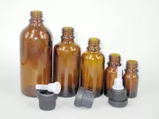 Dụng cụ pha chế chính hãng Chai dầu thủy tinh màu nâu đóng chai 100ml có phích cắm bên trong và chai rỗng đầu lớn - Tinh dầu điều trị