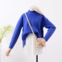 [] 1 kg J ¥ 9 mùa thu 2018 mới của phụ nữ cổ tròn dài tay bên hông áo len dệt kim ấm áp C áo thu đông nữ