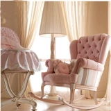 Ткань, диван для отдыха, розовая качалка из натурального дерева для спальни, в американском стиле