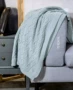 Nordic văn màu xanh nhạt dệt len ​​thảm sofa đệm xốp thường đi xe mô hình độc quyền khăn phòng - Ném / Chăn giá chăn lông