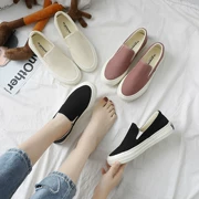 Giày vải một chân nữ sinh viên hè 2019 phiên bản Hàn Quốc của giày lười hoang dã đế bằng thoáng khí đặt chân thoải mái - Plimsolls