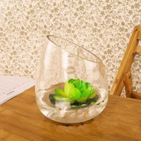 Bình thủy tinh trong suốt nhà máy thủy tinh chai thủy canh hoa đặc biệt văn hóa nước tàu xiên miệng thủy canh chai chậu hoa hoa đứng bình hoa tay phật