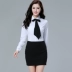 2018 mùa xuân mới áo sơ mi nữ dài tay Hàn Quốc phiên bản cộng với nhung kích thước lớn trắng cao đẳng gió mỏng chuyên nghiệp áo sơ mi nữ Áo sơ mi dài tay