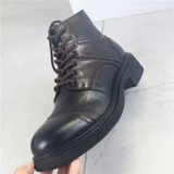 Martens, мягкие ретро кожаные короткие сапоги на платформе, ботинки, высота каблука 5см, воловья кожа