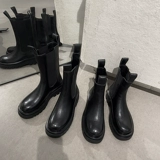 Martens, челси, ботинки, короткие сапоги, из натуральной кожи, 2021 года, большой размер, подходят для весны и осени, средней длины