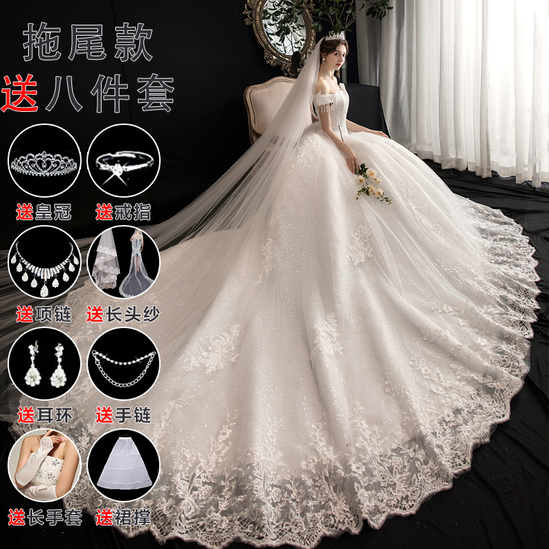  Tailor customization does not support returns and exchanges+Tail tail wedding dress plus eight pieces   + $28.28 