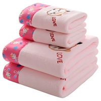 Розовый свежий комплект, банное полотенце