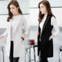 Bộ vest vest nữ dài phần 2018 xuân hè mới của phụ nữ phiên bản Hàn Quốc của áo khoác vest không tay thon gọn áo kiểu trung niên hàn quốc