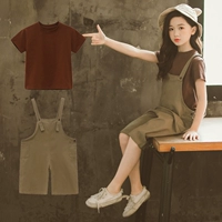 Летняя одежда, комплект, летний комбинезон, 2020, в корейском стиле, в западном стиле, подходит для подростков, короткий рукав