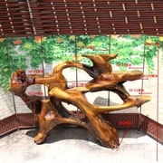 Toàn bộ gỗ rắn đứng gốc ban công khắc nhiều tầng Nanmu sàn bonsai khung phòng khách trong nhà giá đỡ gốc cây tự nhiên - Các món ăn khao khát gốc