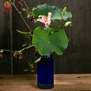 Jingdezhen Nhật Bản cắm hoa bình hoa góc màu xanh Nhật Bản nhỏ ban đầu bình hoa lọ hoa góc vuông - Vase / Bồn hoa & Kệ