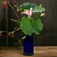 Jingdezhen Nhật Bản cắm hoa bình hoa góc màu xanh Nhật Bản nhỏ ban đầu bình hoa lọ hoa góc vuông - Vase / Bồn hoa & Kệ chậu đất trồng lan
