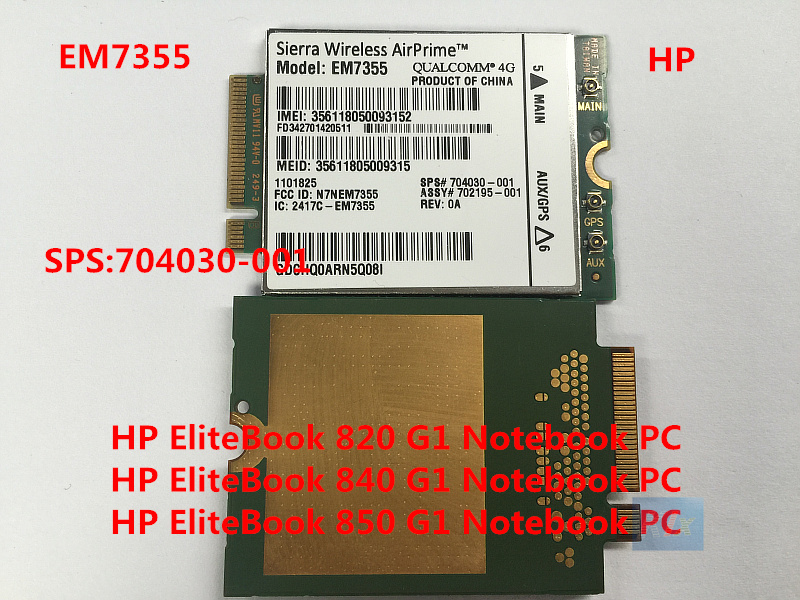 HP 820 840 850 G1 14 15 17 3G | 4G  EM7355 LT4111 704030-001