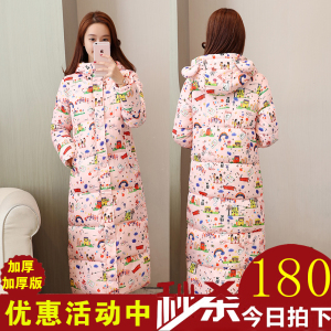 Thêm đoạn dài dài đầu gối áo khoác nữ mùa đông mới dày xuống cotton pad Slim Hàn Quốc phiên bản của áo khoác lạnh áo