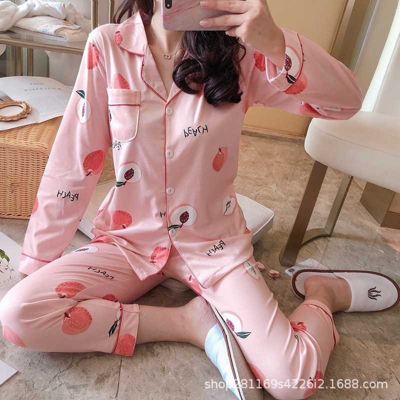 Honey PeachpyjamasladiesNightwearWomenPajamassetPijamasSolid