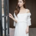 Áo trễ vai ngọt ngào cho cô gái váy ngủ phiên bản Hàn Quốc của sân công chúa lớn váy lưới phương thức phục vụ nhà điên mùa hè - Đêm đầm Đêm đầm