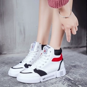 Mùa thu 2018 mới giày thể thao và cotton thoải mái nữ mùa đông phiên bản Hàn Quốc cộng với nhung cao giúp giày nữ phiên bản Hàn Quốc màu đỏ hoang dã