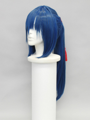 taobao agent Macross Early Antometer, some people have blue mixed -colored single ponytail cosplay anime model wig