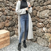 Quần jeans nữ xuân hè 2018 phiên bản mới của Hàn Quốc có eo cao là quần bút chì mỏng thời trang hoang dã tự phối quần đáy