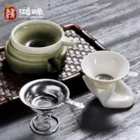 Trà bộ lọc lưới trà bị rò rỉ thép không gỉ trà lọc gốm cá tính sáng tạo Kung Fu bộ khay trà lễ phụ tùng bộ pha trà