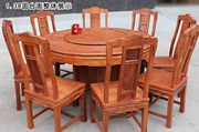 Dongyang mahogany đồ nội thất Bàn vàng lê châu Phi gỗ rắn Bàn ăn Trung Quốc Ghế cổ điển Han Palace bàn tròn bàn tròn - Bộ đồ nội thất