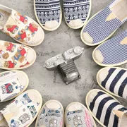 Hàn quốc phiên bản của thoáng khí một bàn đạp lười biếng giày phẳng mùa hè mới hoang dã giày thường thấp để giúp cũ Bắc Kinh giày vải phụ nữ