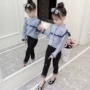 Áo thun nữ mùa xuân và sọc mỏng 2019 xuân hè phiên bản Hàn Quốc của bé trai siêu ngoại phổ biến áo ngắn chạm đáy - Áo sơ mi shop trẻ em