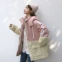 Cotton quilt nữ mùa đông phiên bản mới của Hàn Quốc của bf rộng kích thước lớn sinh viên màu sắc phù hợp dày lên mũ trùm đầu dụng cụ bông độn quần áo áo lông vũ nữ