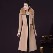 Vipshop sẽ bán áo len lông cừu mùa thu và mùa đông cỡ lớn cho phụ nữ trong phần dài của áo khoác đầu gối - Trung bình và dài Coat
