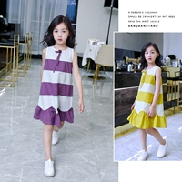 Váy bé gái 2019 hè mới cho bé gái nước ngoài váy vest trẻ em phiên bản Hàn Quốc của phần váy mỏng lưới đỏ thủy triều - Váy váy cho bé gái
