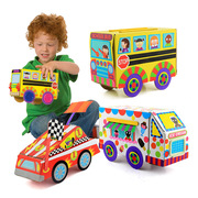 Mẫu giáo trẻ em của nhãn hiệu DIY màu giấy dán làm đồ chơi giáo dục nghệ thuật và vật liệu thủ công carton sáng tạo xe