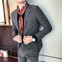Mùa thu mới của nam giới Hàn Quốc phù hợp với bộ đồ mỏng hai mảnh của người Anh - Suit phù hợp áo dạ nam