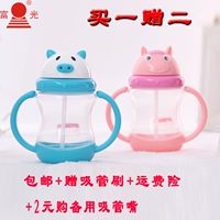 Fuguang trẻ em cốc sippy cốc nhựa di động chống vỡ dễ thương phim hoạt hình học sinh mẫu giáo cung hoàng đạo cốc - Tách bình tập uống