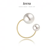 Terra holiday14K kích thước vàng đôi ngọc cung điện khí chất mở tiệc nhẫn nữ phong cách Nhật Bản - Nhẫn