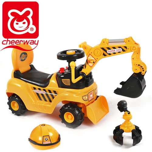 Экскаватор с сидением, большая музыкальная игрушка, детские ходунки, игрушечная машина