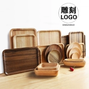 Nhật bản bằng gỗ khay nhỏ hình chữ nhật Bánh Hộ Gia Đình cup vòng tấm gỗ trái cây Bằng Gỗ tấm