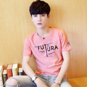 Mùa hè ngắn tay t-shirt nam Hàn Quốc phiên bản của vòng cổ Slim T-Shirt xu hướng junior học sinh trung học chàng trai tuổi teen quần áo