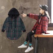 Áo sơ mi kẻ sọc nữ 2019 Thu mới Vừa dài Áo dài Hàn Quốc Big Boy Ocean dài tay áo hoodie - Áo khoác